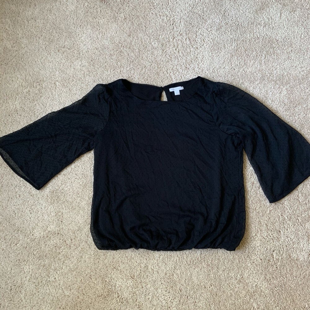 Black quarter sleeve blouse